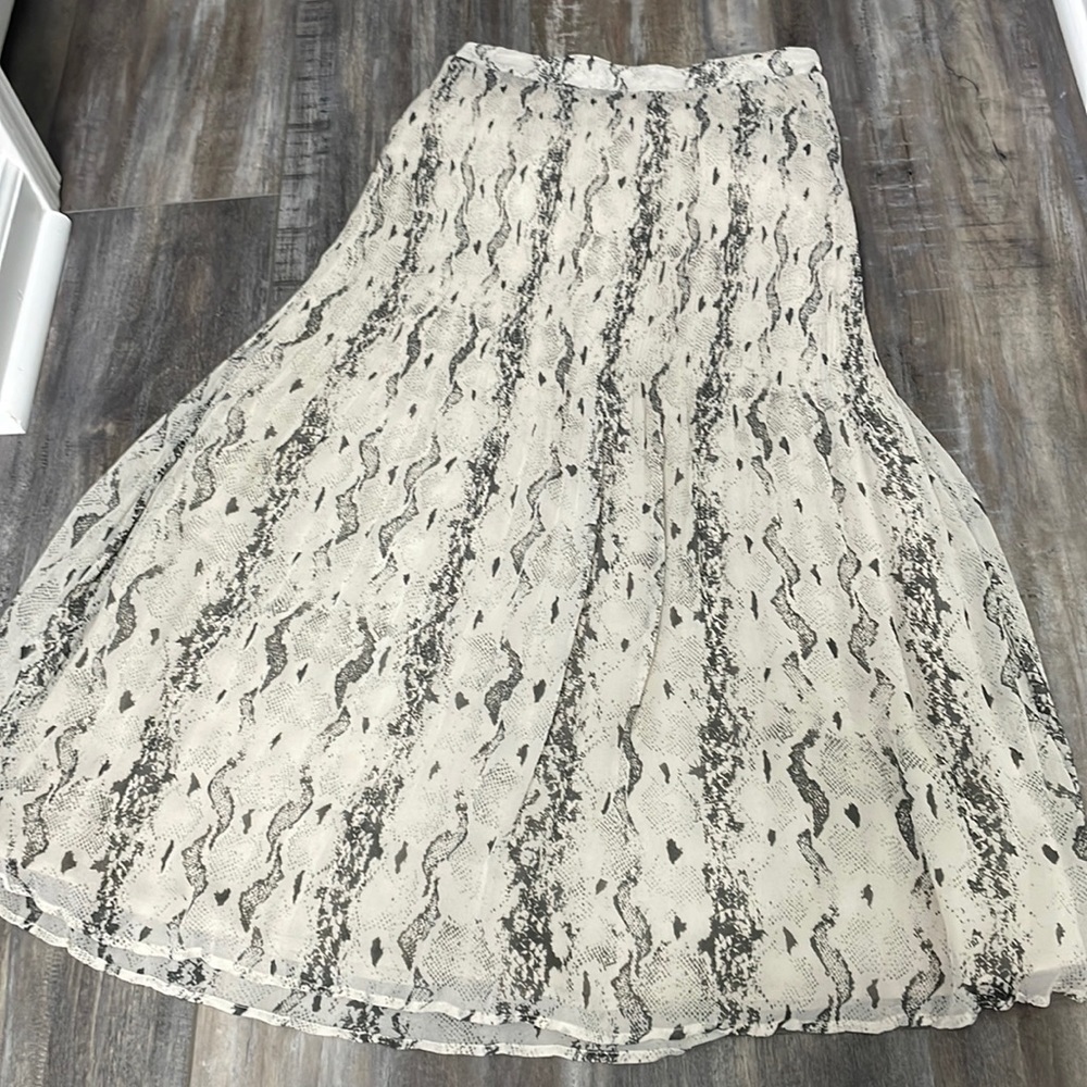 Vici pleated python midi skirt